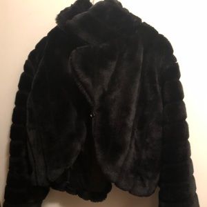Black Faux Fur mini jacket